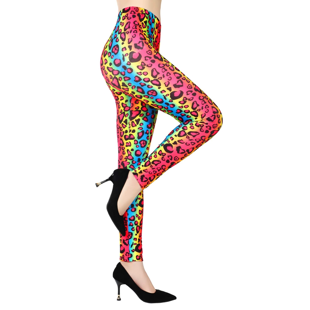 Satinior Soft Printed Leggings 80s Style Neon Leggings Pants With Assorted Designs For Women And 0569