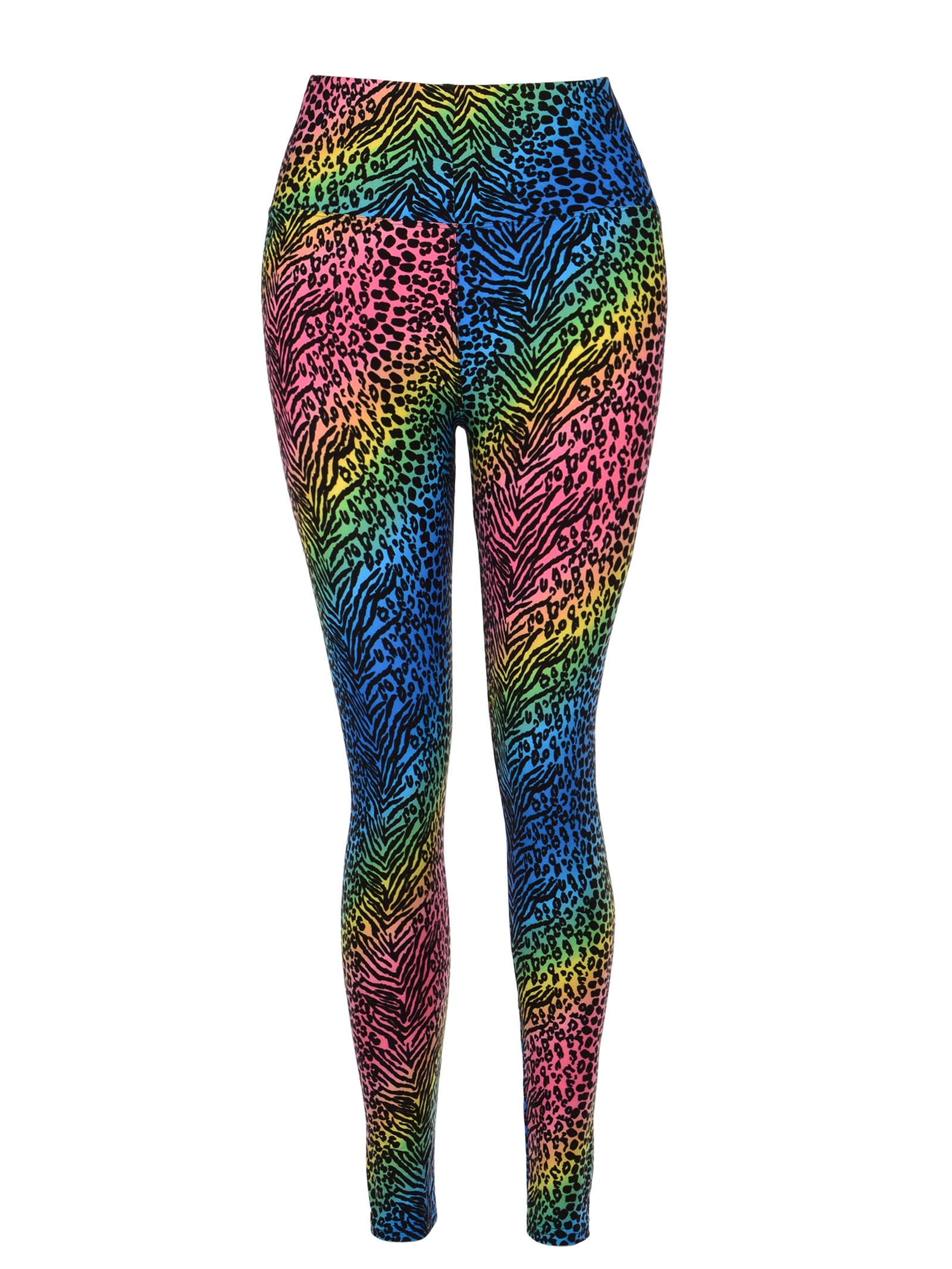 Satinior Soft Printed Leggings 80s Style Neon Leggings Pants With